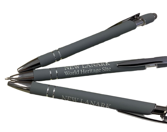 New Lanark Grey Logo Pen