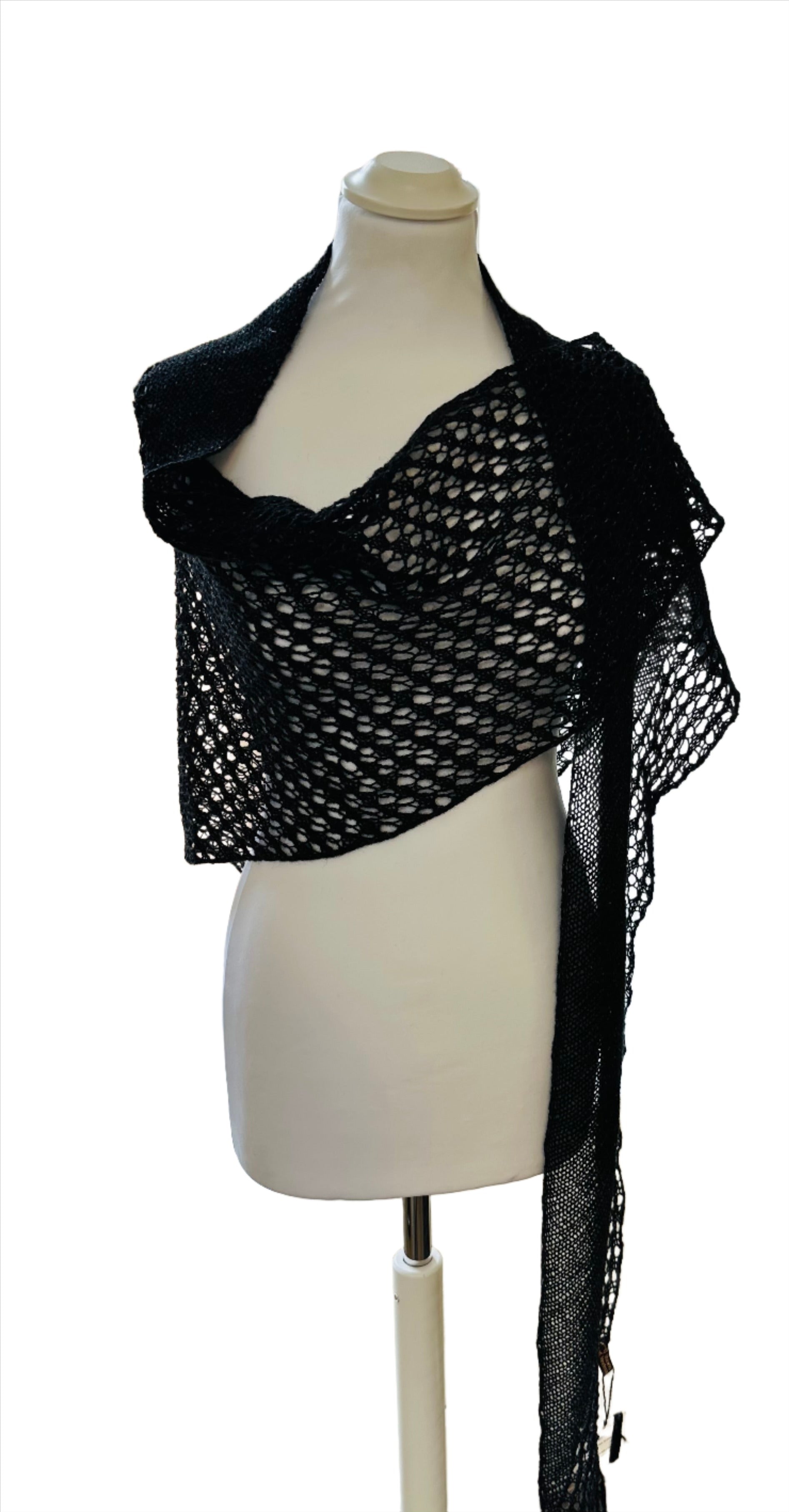 Asymmetric Shawl in Dark Graphite Double Knit