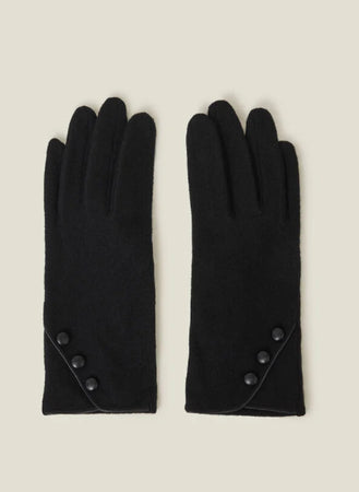 Faux Suede TOUCHSCREEN BUTTON GLOVES