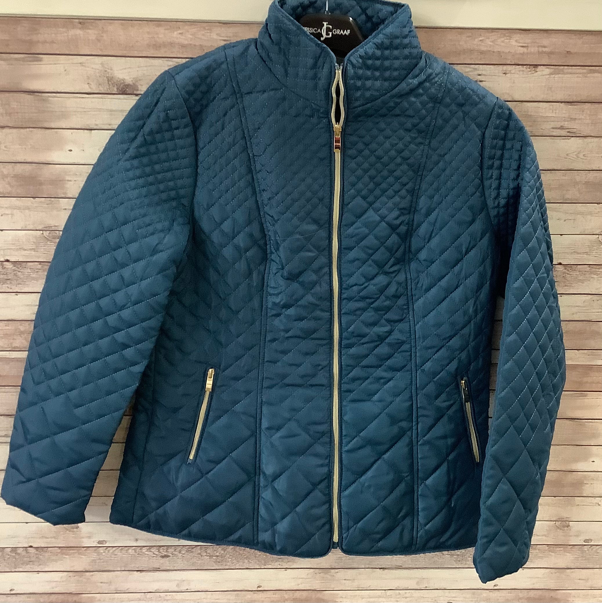 Short Quilted Teal Jacket