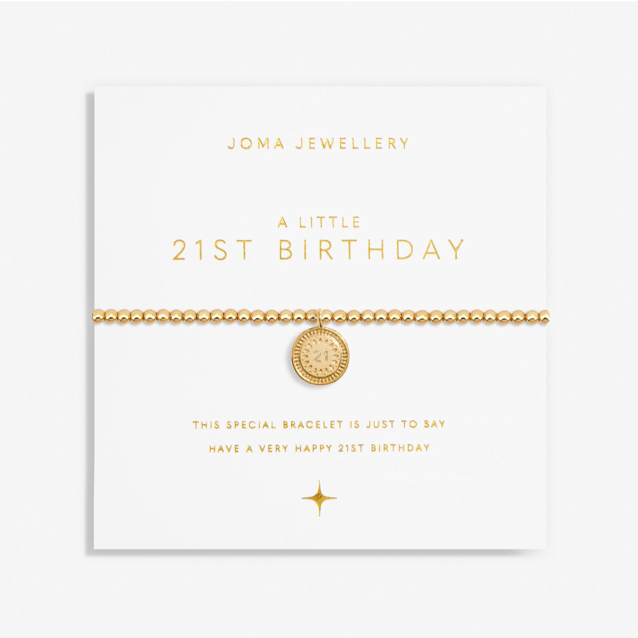 21st Birthday Gold Plated Bracelet