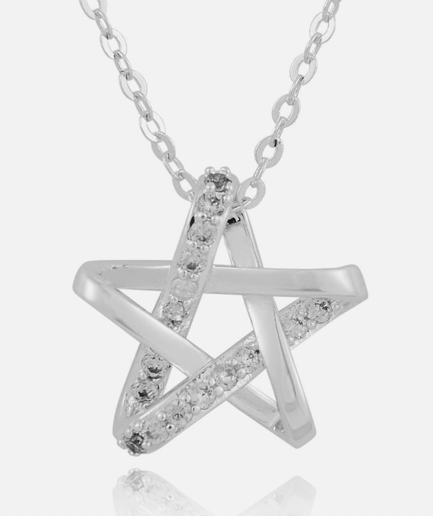 Equilibrium Celestial Sparkle Star Silver Plated Necklace