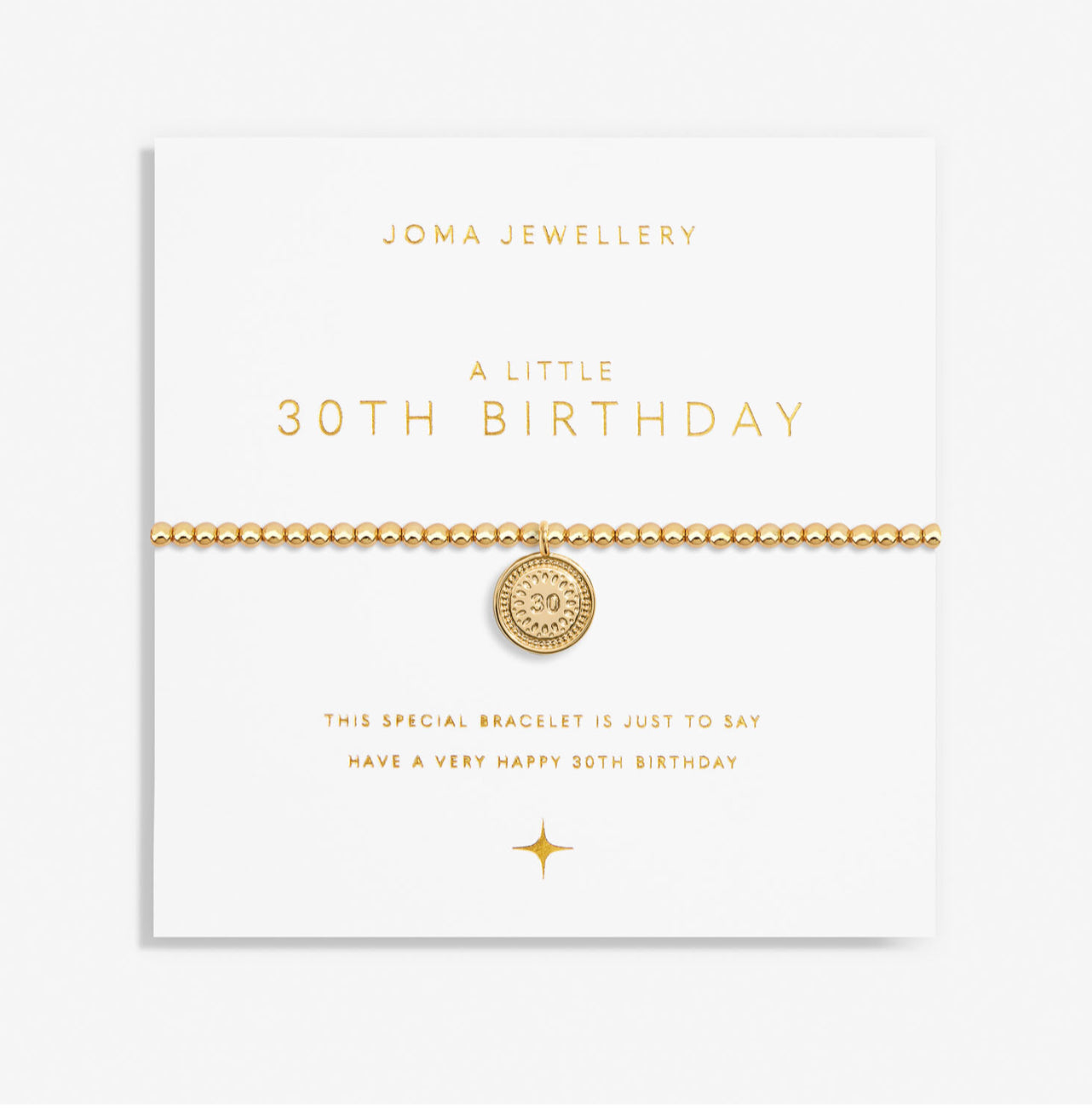 30th Birthday Gold Plated Bracelet