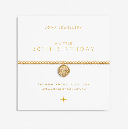 30th Birthday Gold Plated Bracelet