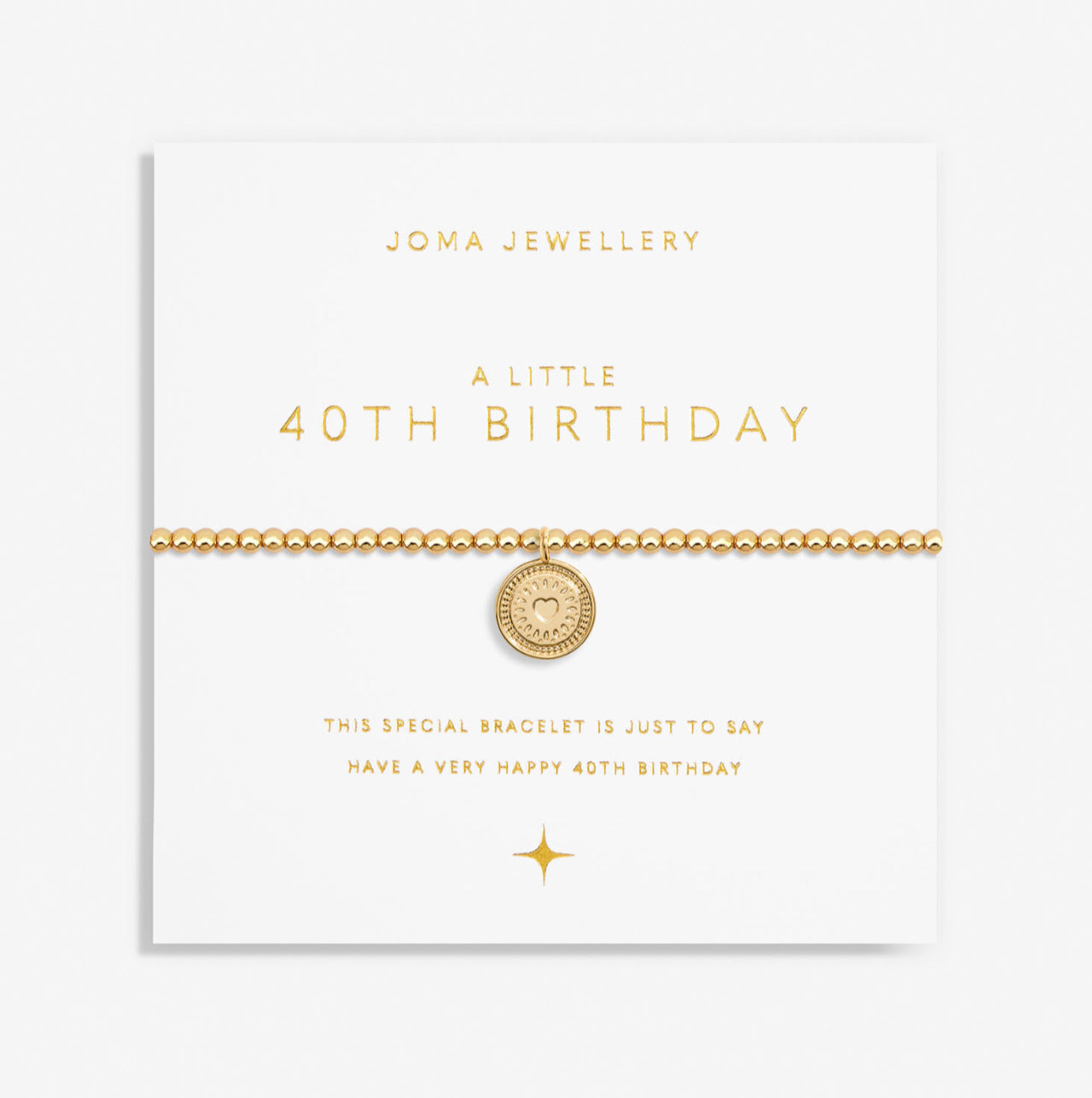 40th Birthday Gold Plated Bracelet