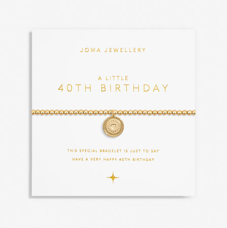 40th Birthday Gold Plated Bracelet