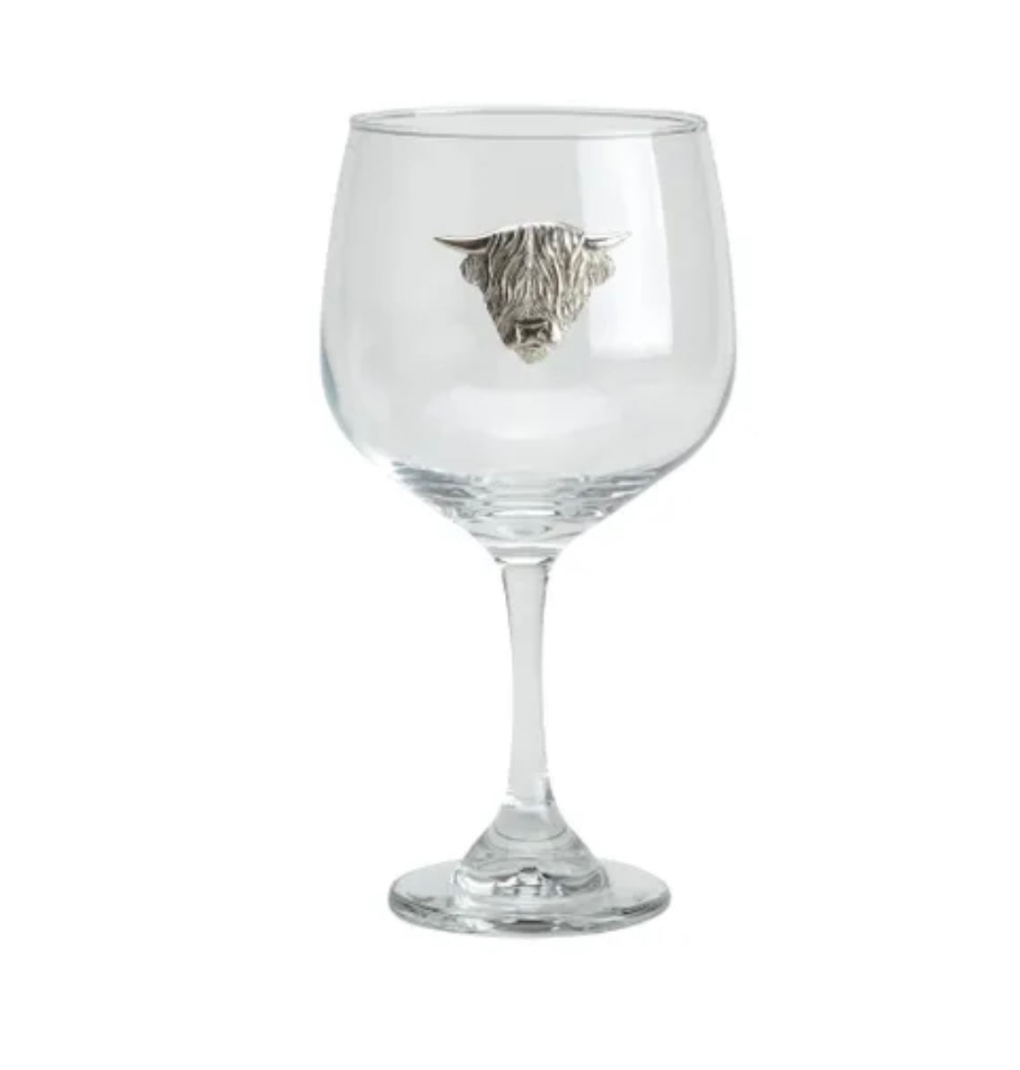 Balloon Gin Glass with Pewter Design